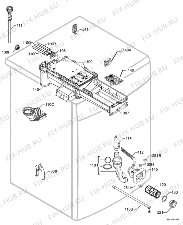 Взрыв-схема стиральной машины Rex Electrolux RWH127312W - Схема узла Hydraulic System 272